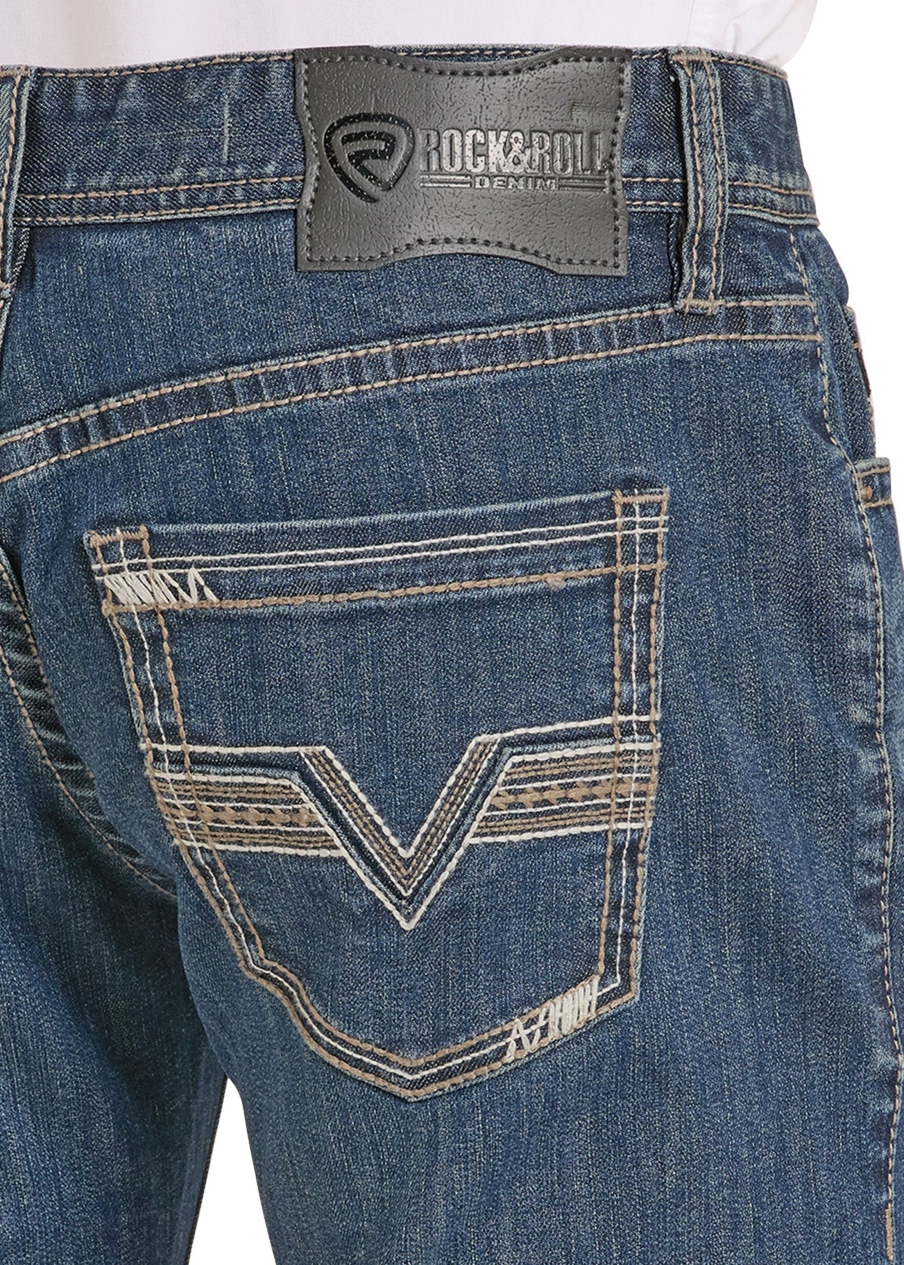 8580 Rock & Roll Men's Pistol Stackable Bootcut Jeans