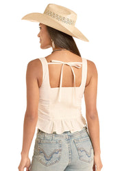 8773 Rock & Roll Ladies Eyelet Inset Tank