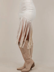 1231 Saints & Hearts Ladies Fringed Faux Suede Skirt