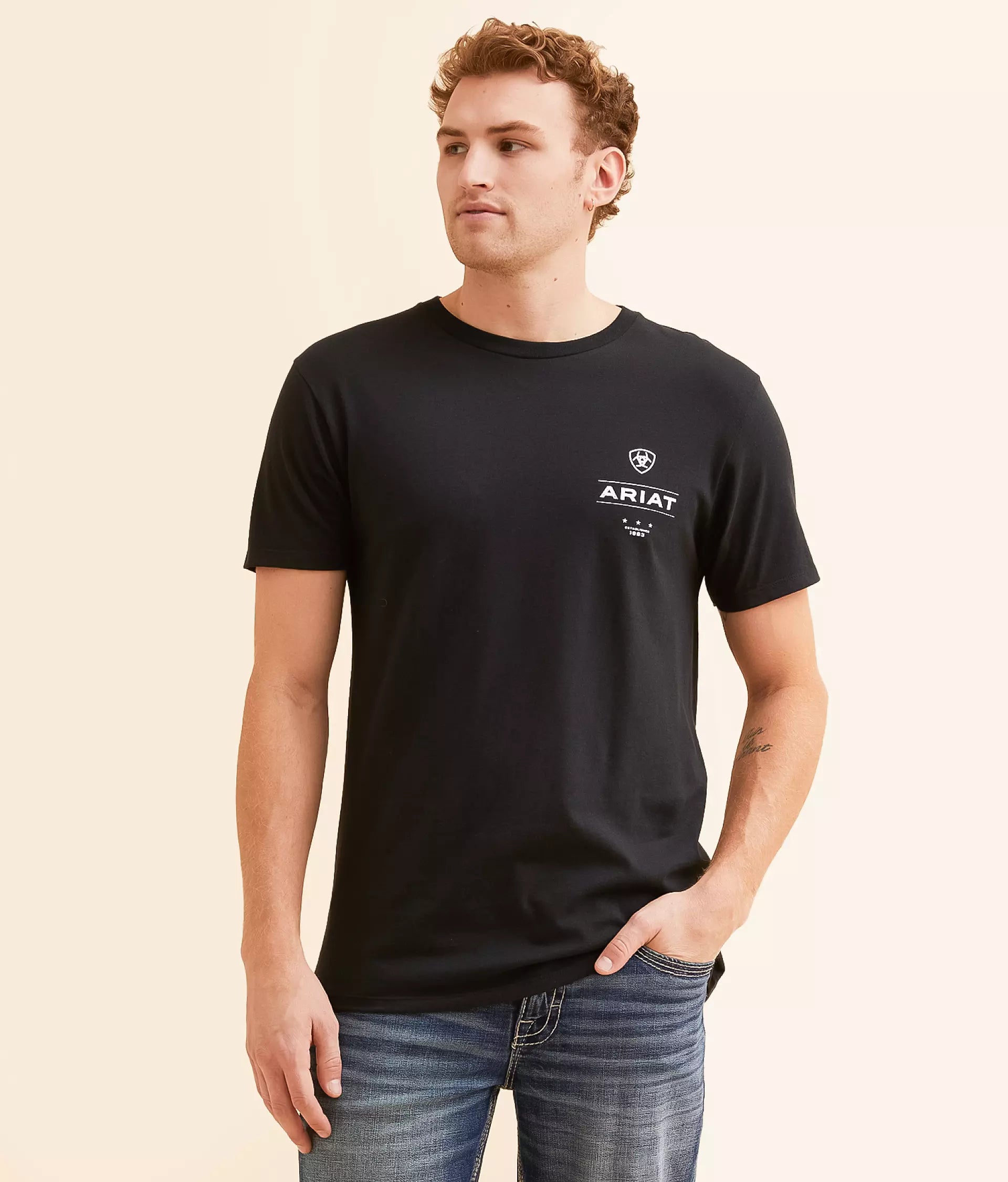 2896 Ariat Men's Wooden Diamond Flag T-Shirt