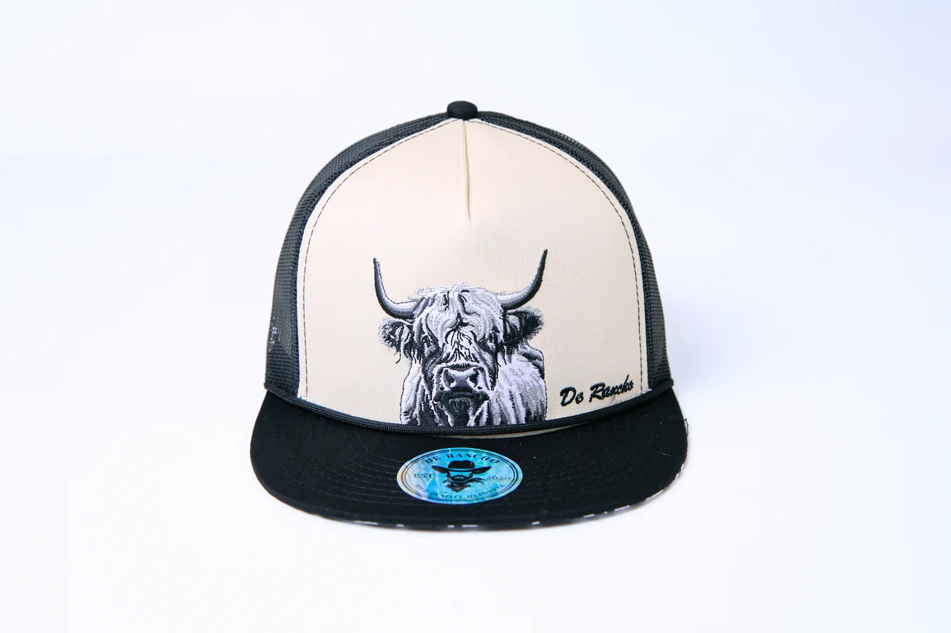 DR175 De Rancho Men's Highland Cow Snapback Cap