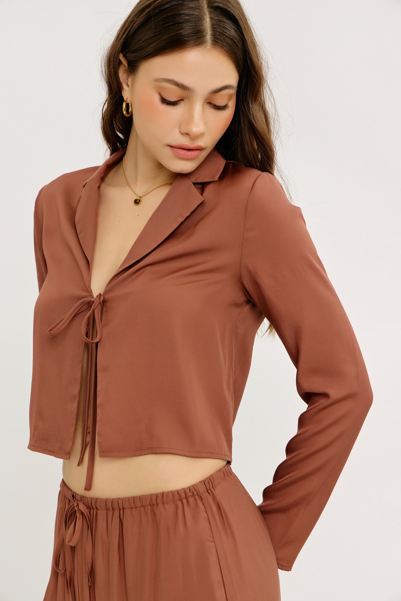 H15899T Idem Ditto Ladies Relax Fit Open Front Blouse