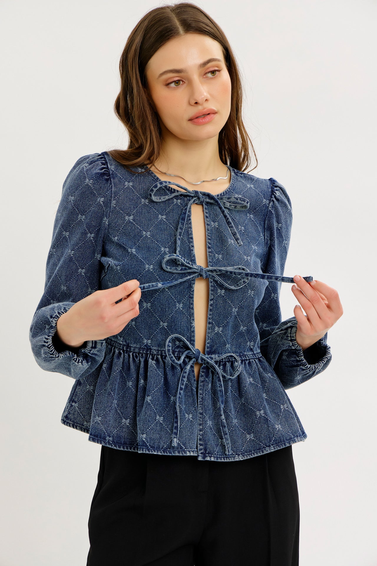 J15868T Idem Ditto Ladies Denim Western Top