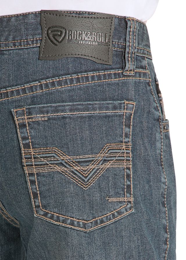 9116 Rock & Roll Men's Bravo Tapered Bootcut Jeans
