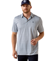 1493 Ariat Men's All Over Print Short Sleeve Polo
