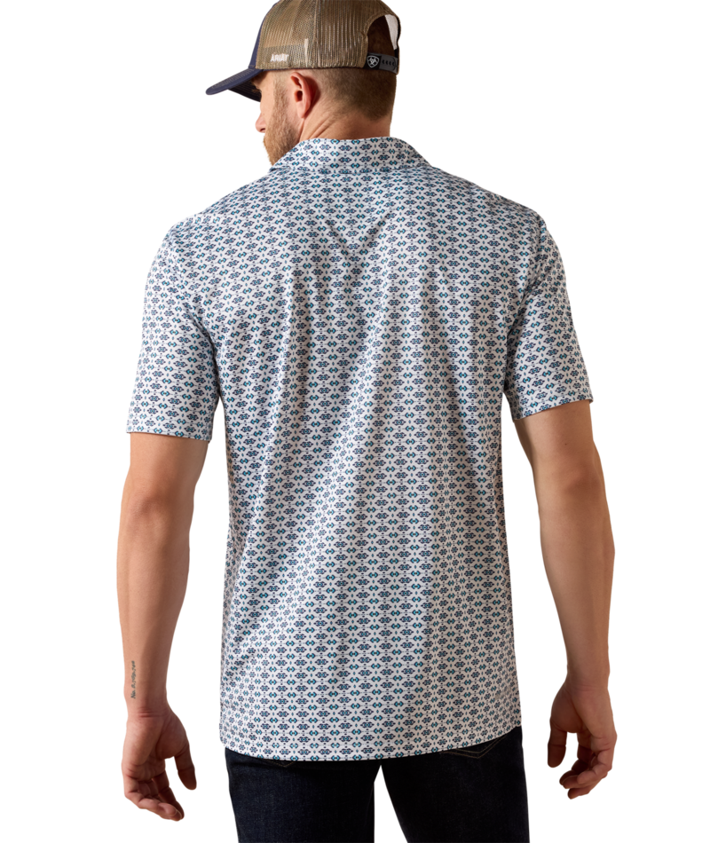 1493 Ariat Men's All Over Print Short Sleeve Polo