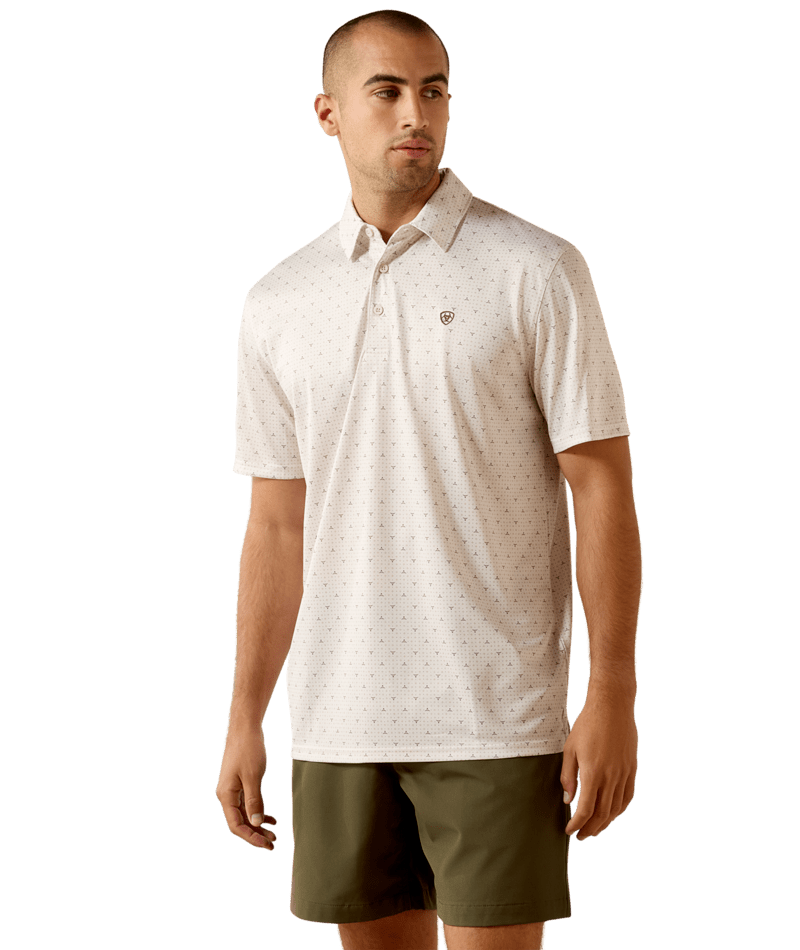 1496 Ariat Men's All Over Print Short Sleeve Polo