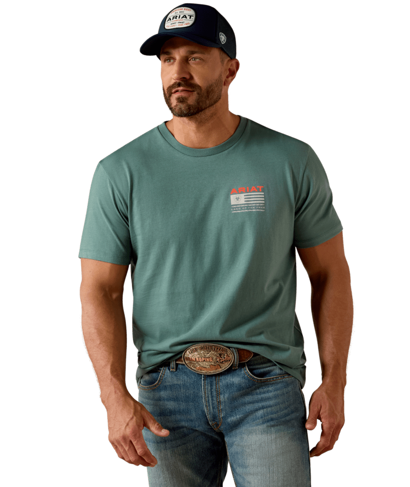1355 Ariat Men's Hidden Valley Flag T-Shirt