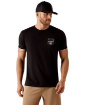 3966 Ariat Men's Stripe Patriotic Badge Short Sleeve T-Shirt