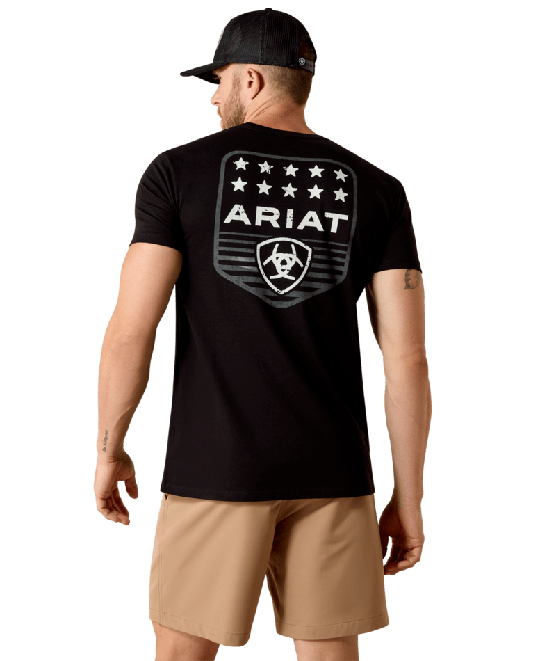 3966 Ariat Men's Stripe Patriotic Badge Short Sleeve T-Shirt