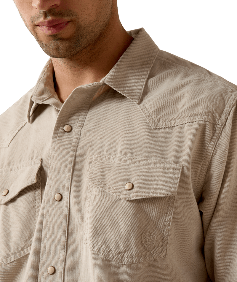 0647 Ariat Men's Handrf Corduroy Fitted Snap Shirt