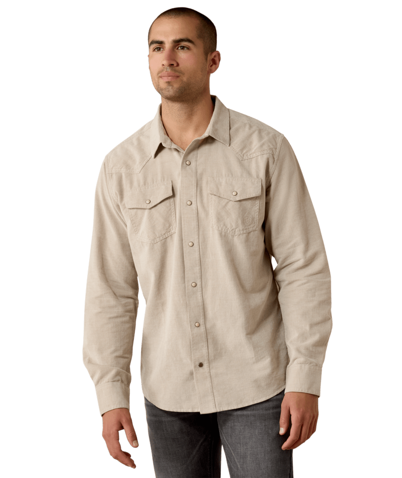 0647 Ariat Men's Handrf Corduroy Fitted Snap Shirt