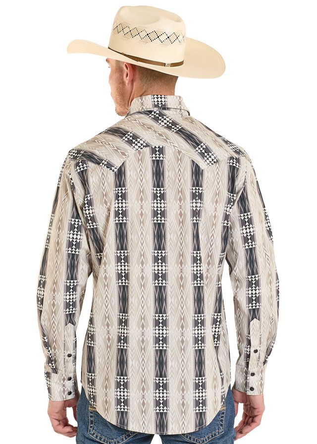 8301 Rock & Roll Men's Aztec Print Snap Shirt