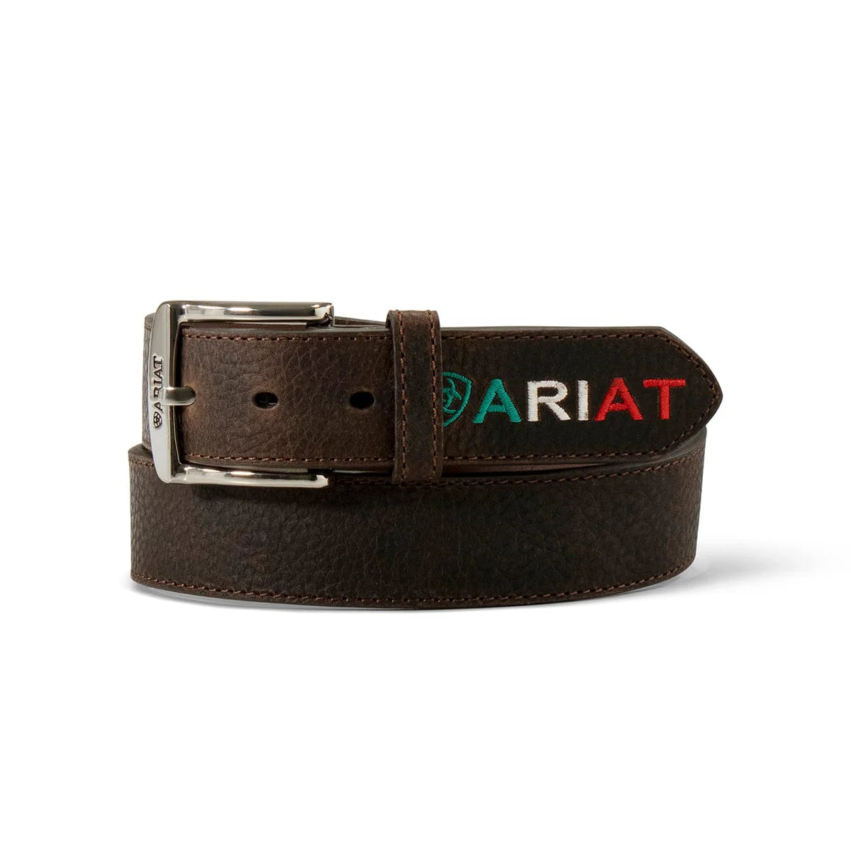 9282 Ariat Men's Embossed Logo Mexican Flag Belt