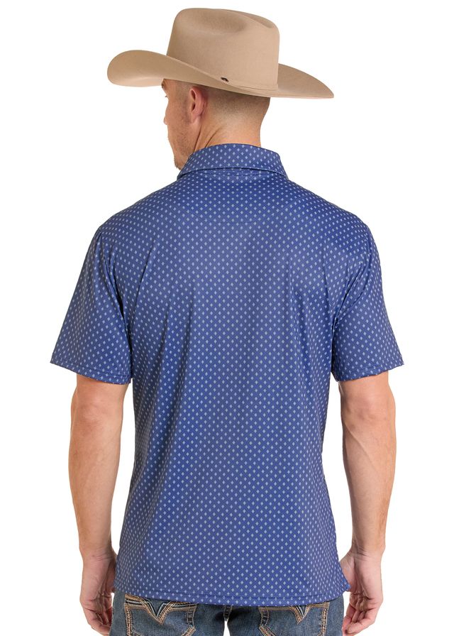 0049 Rock & Roll Men's Micro Geo Printed Polo