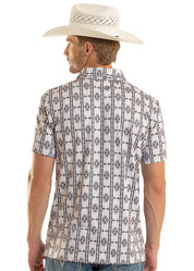 8724 Rock & Roll Men's Aztec Print Polo