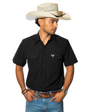 7002 Lost Calf Men's Button Down Short Sleeve Shirt