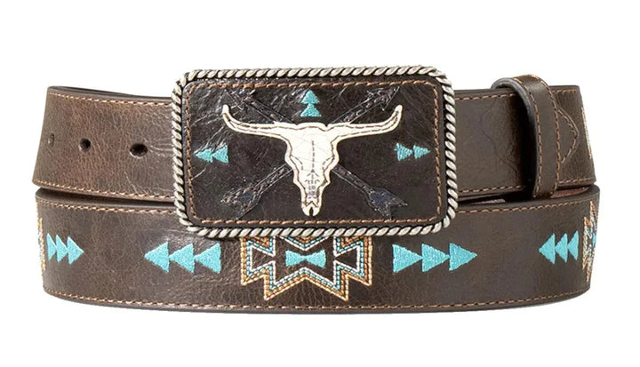 5834 Ariat Women's Cow Skull Arrow Belt