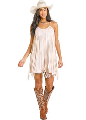 8094 Rock & Roll Ladies Microsuede Fringe Dress
