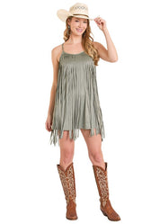 8094 Rock & Roll Ladies Microsuede Fringe Dress