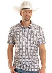 8724 Rock & Roll Men's Aztec Print Polo