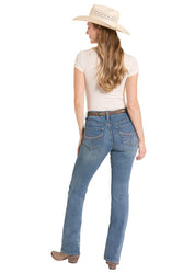 8472 Rock & Roll Ladies Curved Embroidered Boot Cut Jeans