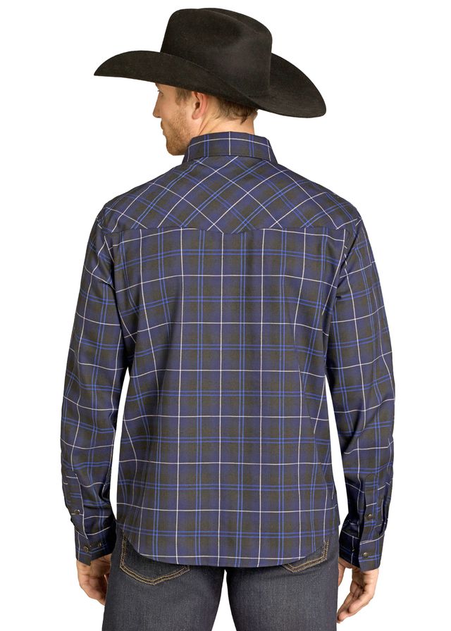 7968 Rock & Roll Men's TEK Western Plaid Snap Shirt