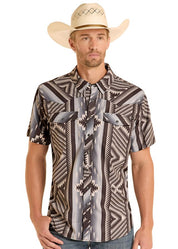 8681 Rock & Roll Men's TEK Ripstop Aztec Print Shirt