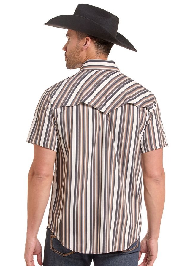 0087 Rock & Roll Men's Printed Stripe TEK Core shirt